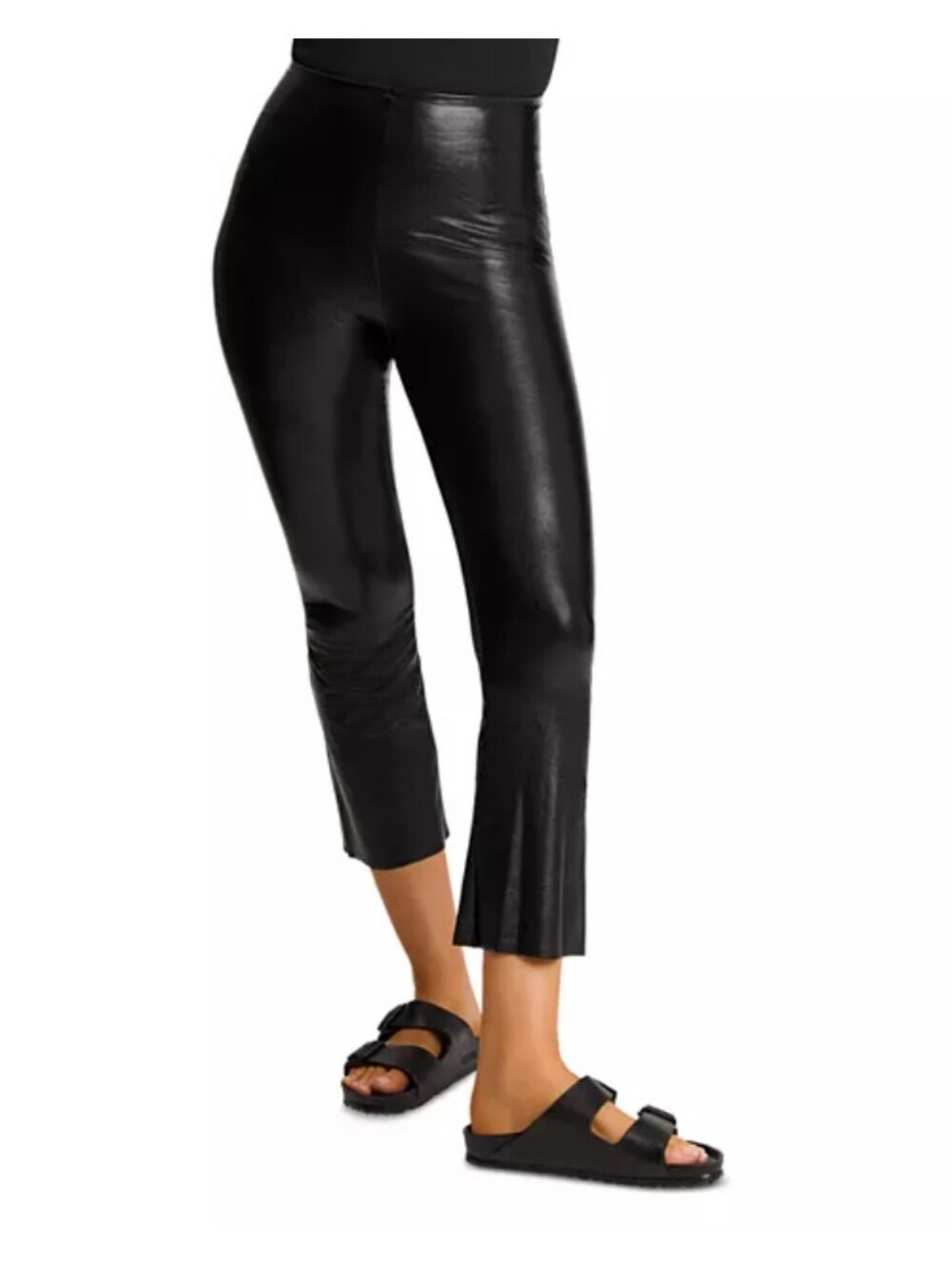 Commando Cropped Flare Faux Leather Leggings XS NWOT NEW Black - Picture 2 of 2